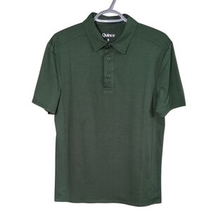 Quince‎ Flowknit Ultra-Soft Breeze Performance Polo Dark Green Size Small